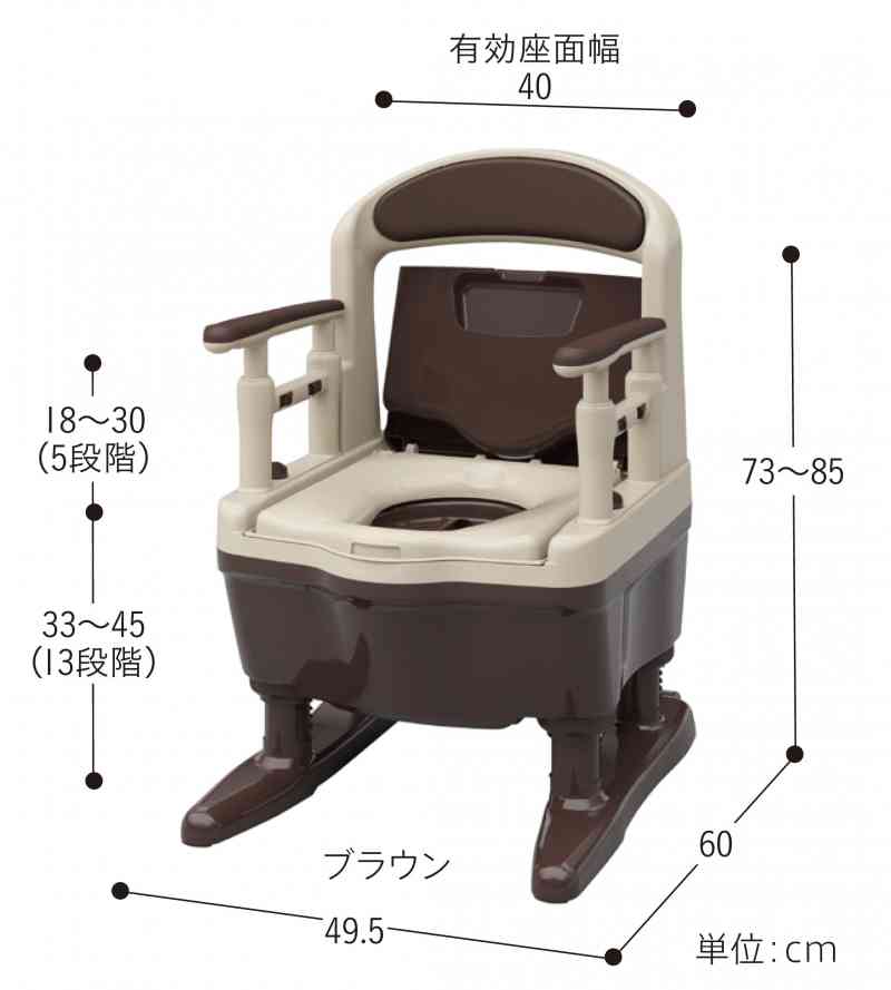 ポータブルトイレ ジャスピタ 標準 | アロン化成【品番:402269-00