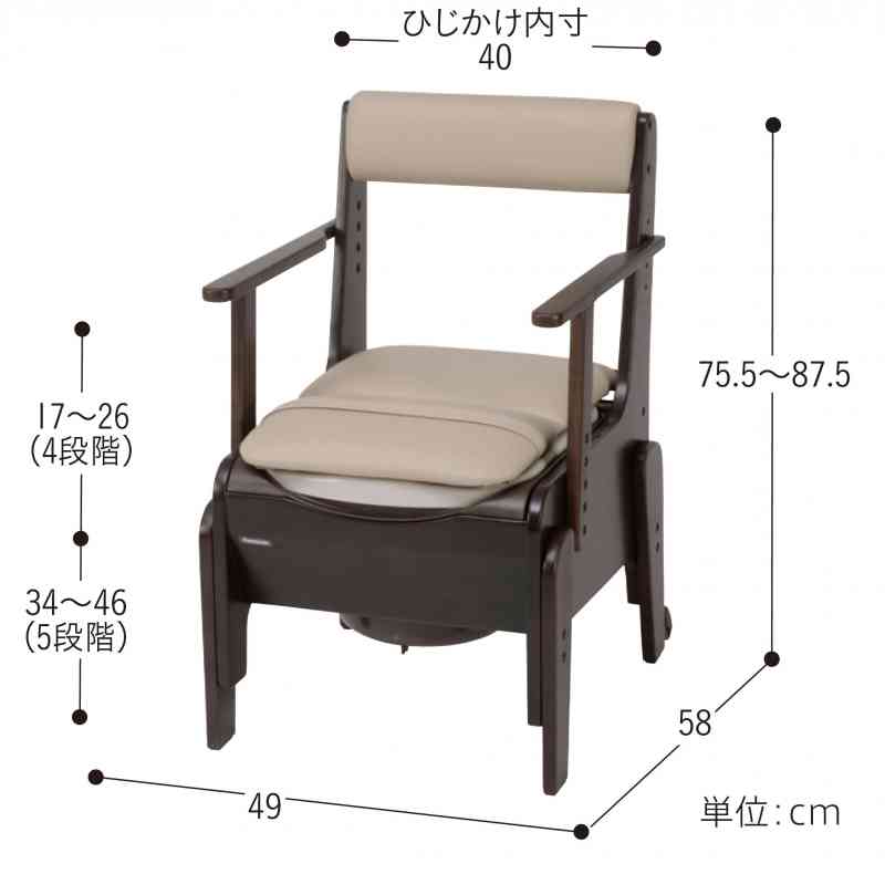 未使用品 2022年製 介護用トイレ 家具調トイレコンパクト ポータブルトイレ