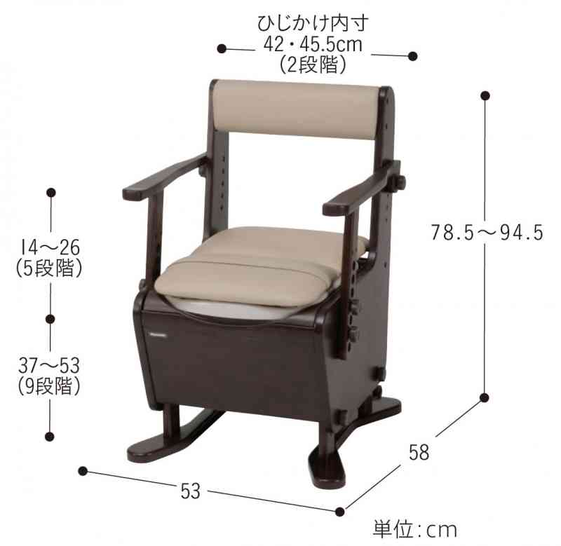 パナソニック　家具調ポータブルトイレ　座楽　コンパクト　あたたか便座　介護看護