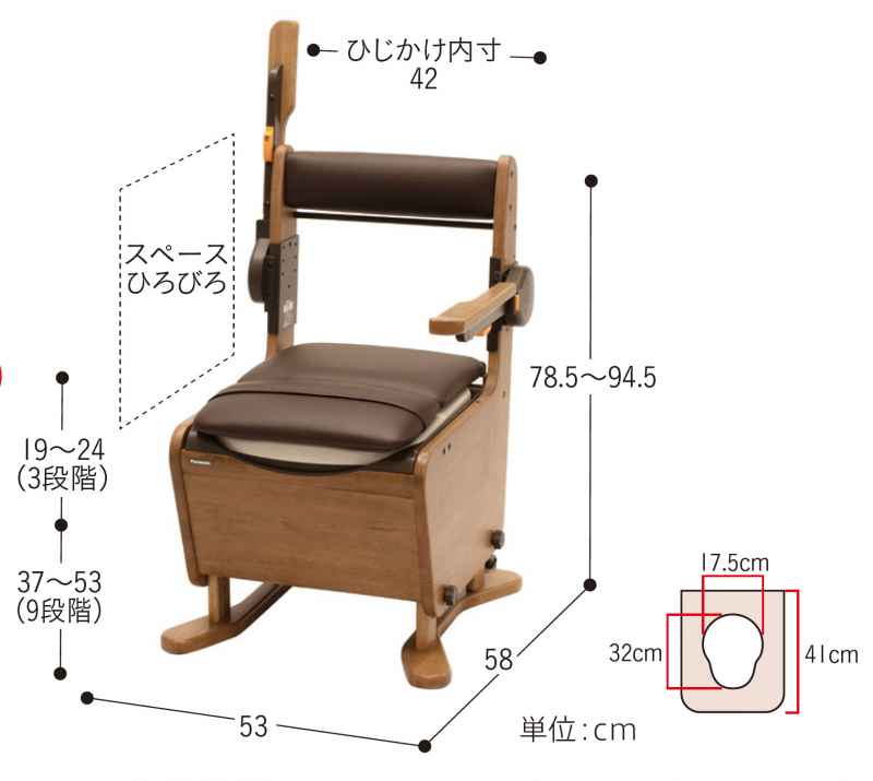 家具調トイレ座楽はねあげ プラスチック便座 | パナソニックエイジフリー【品番:451541-00】 | 介護用品・福祉用具通販のフランスベッド  ホームケア全科オンライン