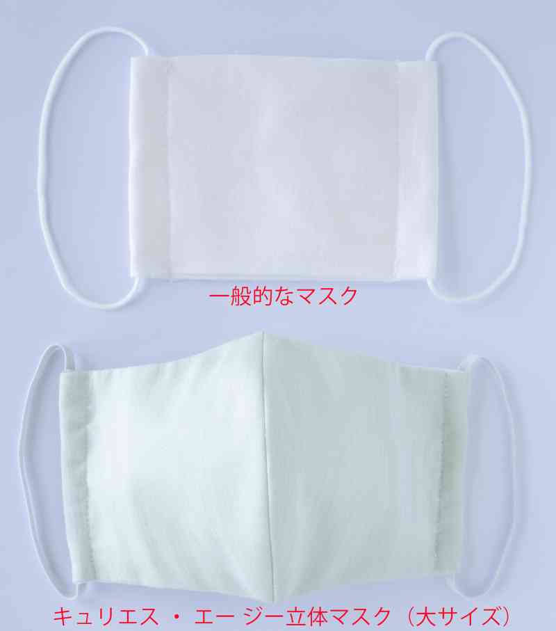 【日本製】除菌機能糸アグリーザ®を使用したマスク『キュリエス・エージー　立体マスク(2枚入り)』のサムネイル画像